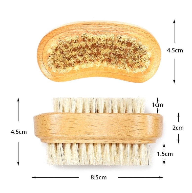 Engrave your logo- New Kind Beech Wood handle boar bristle nail brush hand wash brush wooden nail cleaning SPA tool