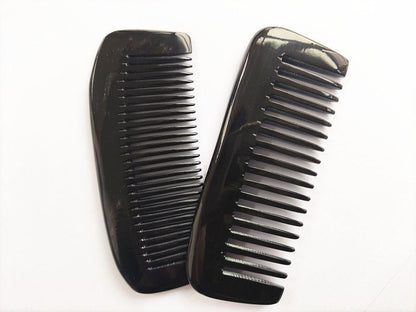 Engrave Logo-Handmade black ox horn combs square shape for hair for men beard care brush