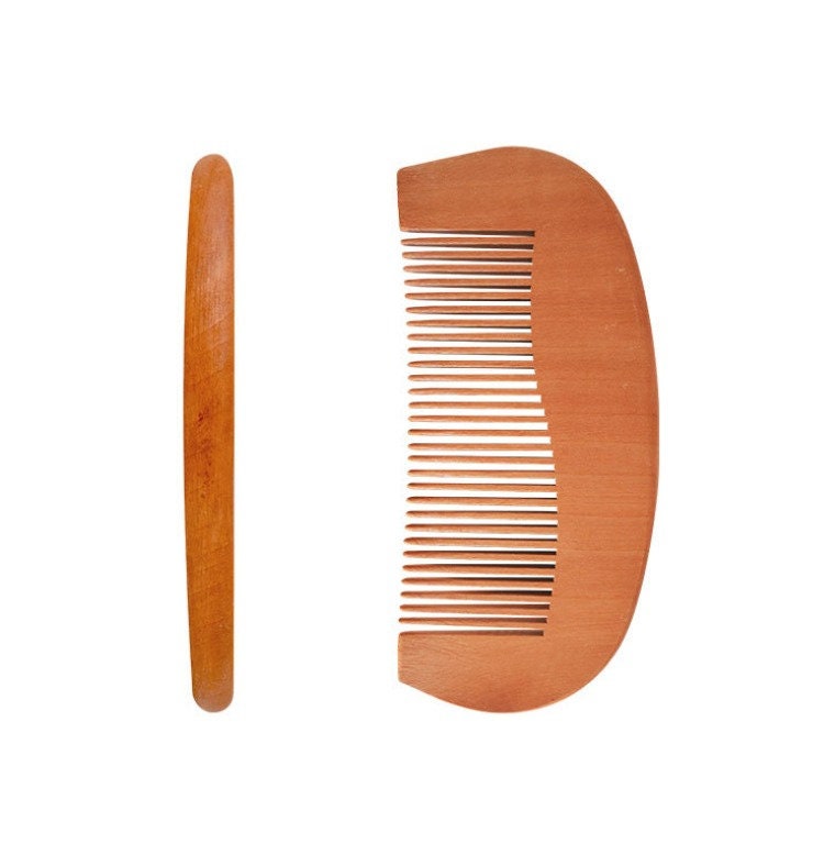 Customize Logo-High Quality Peach Wood Comb Fine Tooth Beard Care Comb For Hair/Beard Care brush