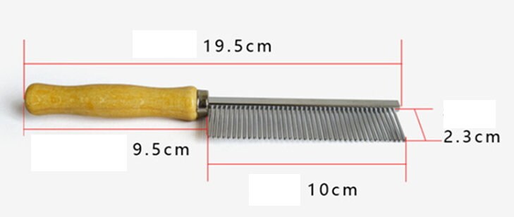 Peigne pour animaux de compagnie avec manche en bois et dents en acier, gravé avec logo, pour le soin des chiens et des chats. Brosse de soin pour chiens et chats.