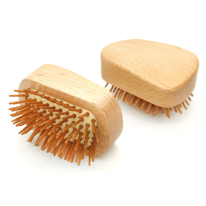 Customize Logo-Beech wood Brush For Hair/Beard Beard Care Comb Beard Brush Airbag brush