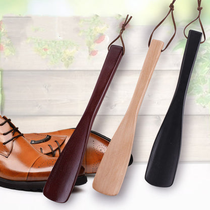 Chausse-pieds en bois naturel à long manche - Personnalisation avec logo - Semelles et accessoires - Entretien des chaussures
