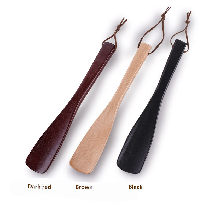 Chausse-pieds en bois naturel à long manche - Personnalisation avec logo - Semelles et accessoires - Entretien des chaussures