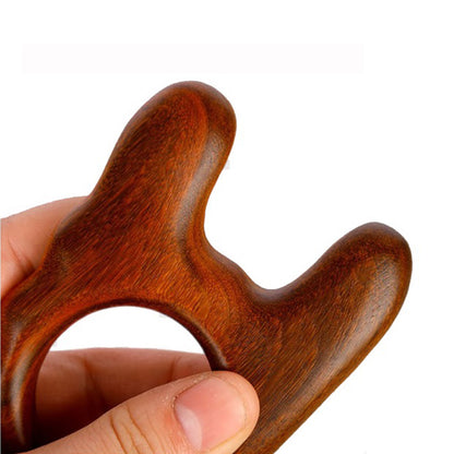Engrave logo-Sandalwwood comb octopus shape massage stick SPA guasha tool hair brush body brush wholesale