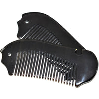 Engrave logo-Black ox horn comb fish comb beard comb hair massage barber tool