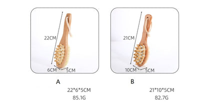 Engrave logo-Two Sides Wood handle bath brush hair brush massage tool boar bristle clean brush
