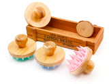 Engrave logo-Bamboo round brush shampoo brush TPR brush massage brush body brush