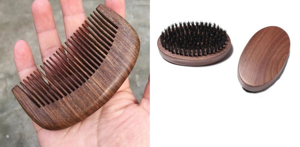 103sets beard comb+brush engrave logo as sample