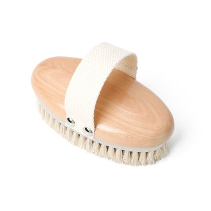Engrave logo-High quality Horse hair brush wood handle brush body brush dry brush bath brush massage SPA（副本）