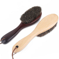 Engrave logo-Wood handle horse hair brush coat brush shoes brush clean brush
