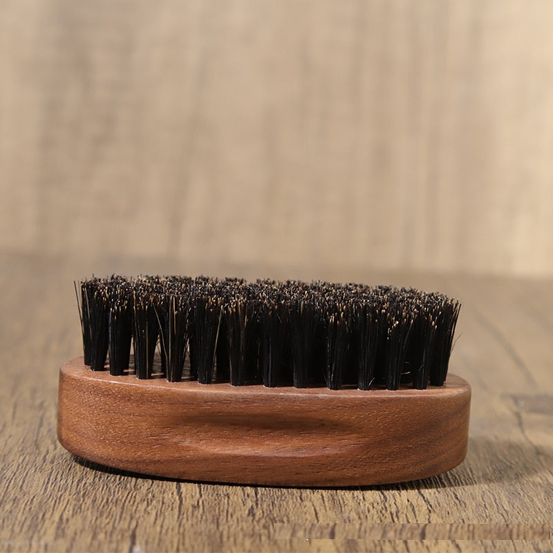 Personalized engrave logo-Walnut handle beard brush clean tool barber brush for men pet brush wholesale