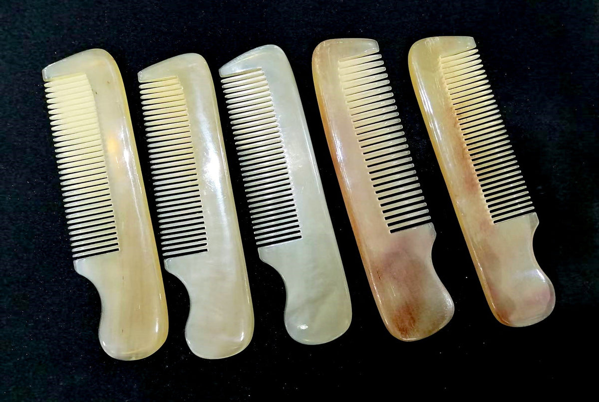 Customize Logo Combs-ox horn comb fine tooth pocket comb beard comb hair comb massage hair wholesale