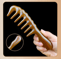 Engrave logo-Goldensandalwood comb wide tooh wave comb massage hair grooming