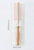 Engrave logo-Beech handle brush roll brush hair brush beard brush massage tool