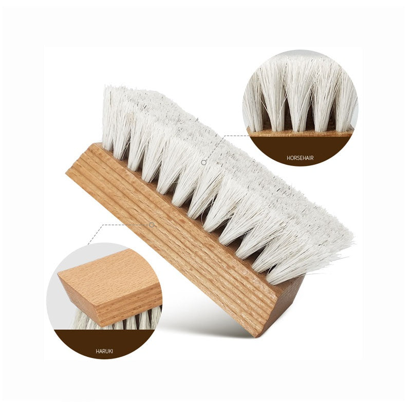 Personalized-Natural beech wood handle shoes brush coat brush horse hair brush soft clean brush wholesale