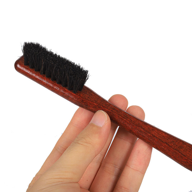 Personalized-Natural beech wood handle shoes brush coat brush horse hair brush soft clean brush wholesale