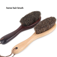 Engrave logo-Wood handle horse hair brush coat brush shoes brush clean brush