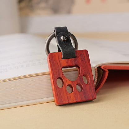 Personalized-Wooden key chain access card holder card holder cat keychain