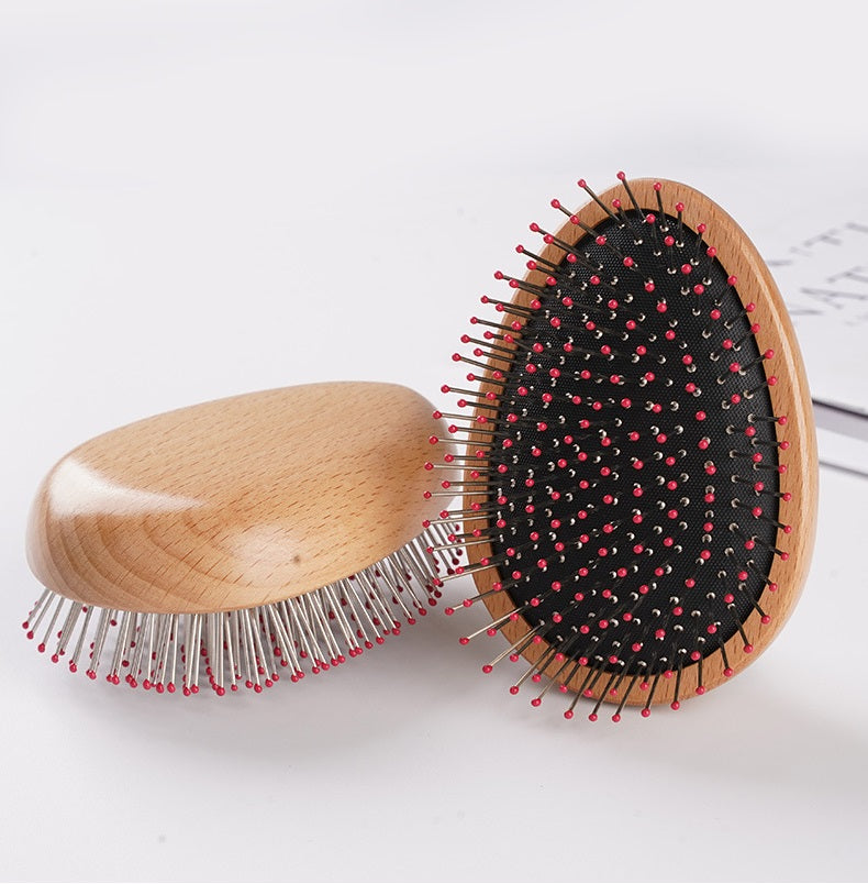 Personalized-Wooden handle nylon brush egg brush airbag brush hair massage comb wholesale