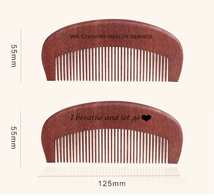 400pcs peach wood combs for WI engrave logo on one side to AU