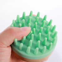Engrave logo-Bamboo silica gel hair brush bath brush massage hair clean brush body brush