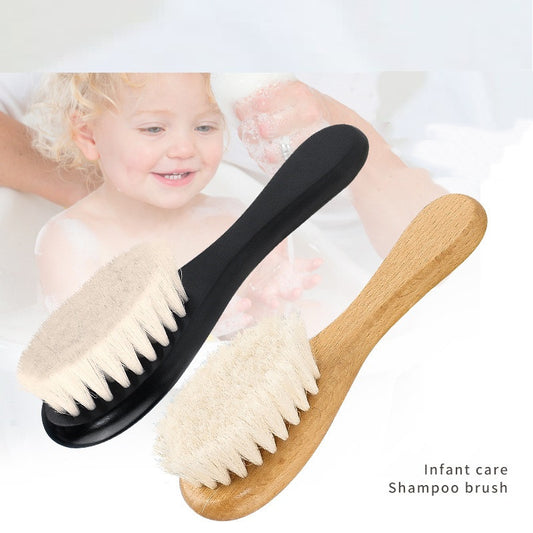Engrave logo-Beech baby brush shampoo brush infant care woolen brush clean brush