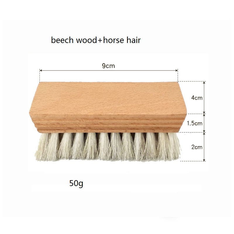 Personalized-Natural beech wood handle shoes brush coat brush horse hair brush soft clean brush wholesale