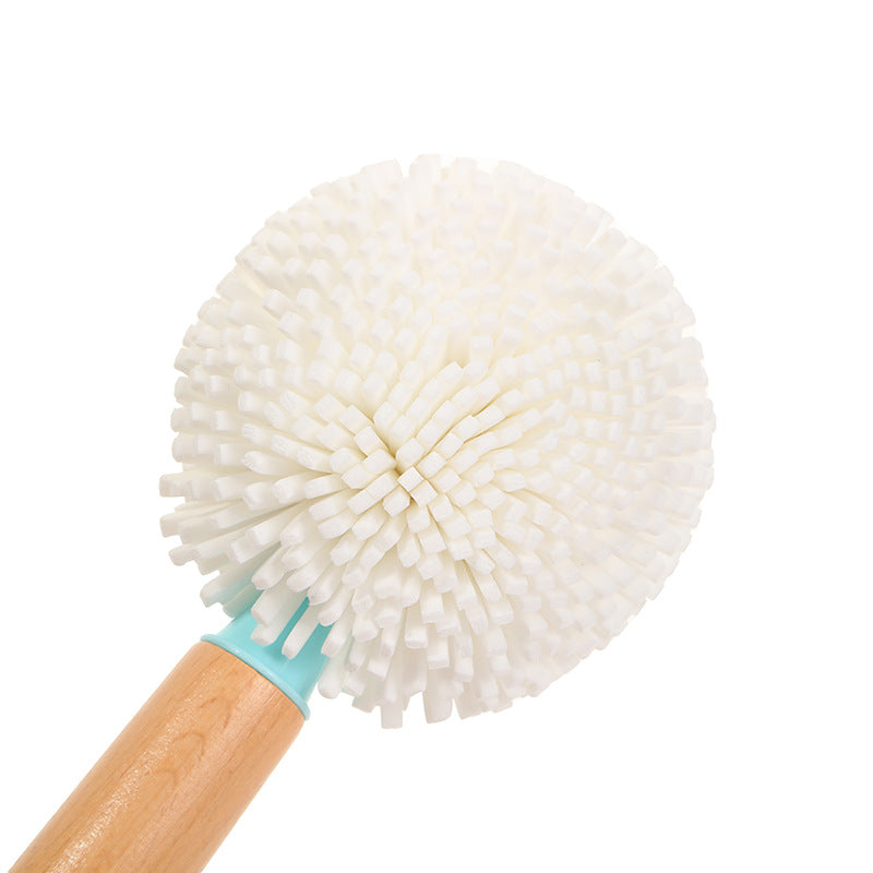 Engrave logo-Natural beech wood handle cup brushes wine glass clean brush EVA brush