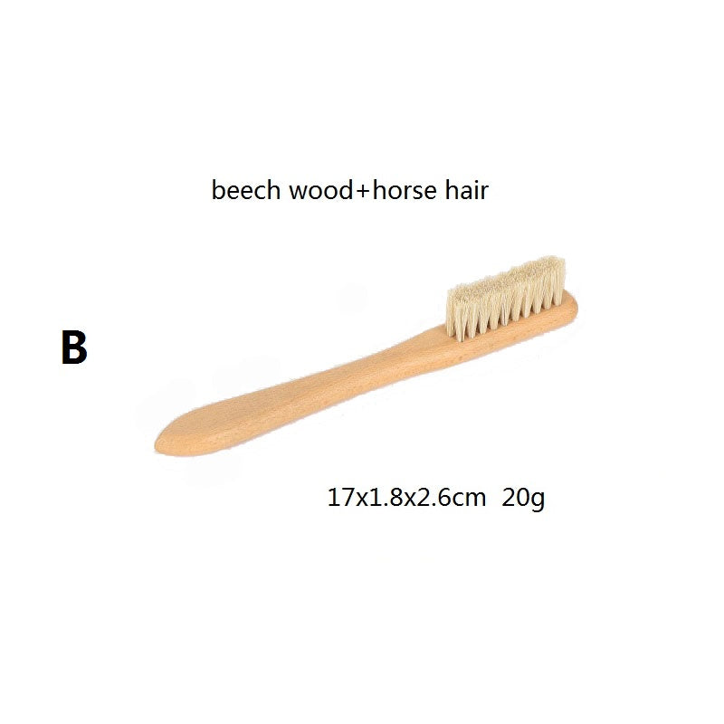Personalized-Natural beech wood handle shoes brush coat brush horse hair brush soft clean brush wholesale