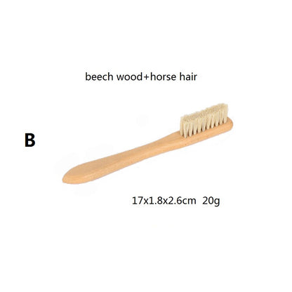 Personalized-Natural beech wood handle shoes brush coat brush horse hair brush soft clean brush wholesale
