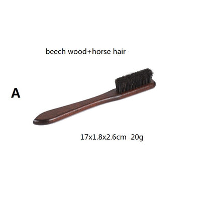 Personalized-Natural beech wood handle shoes brush coat brush horse hair brush soft clean brush wholesale