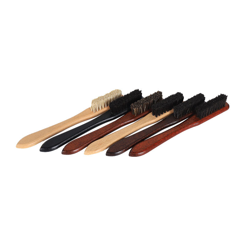 Personalized-Natural beech wood handle shoes brush coat brush horse hair brush soft clean brush wholesale