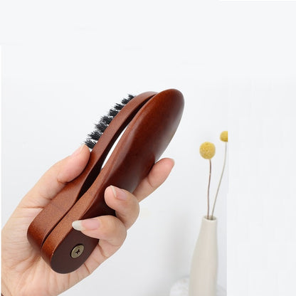 Engrave logo-Wood shoe horn folding shoeshorn shoes brush coat brush cloth brush boar bristle brush