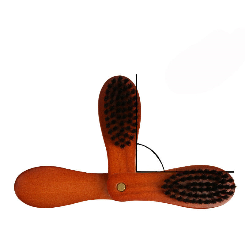 Engrave logo-Wood shoe horn folding shoeshorn shoes brush coat brush cloth brush boar bristle brush