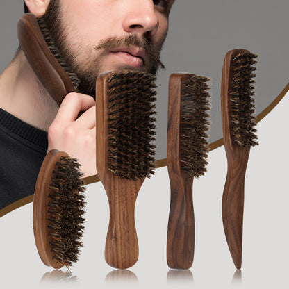 Brosse à barbe personnalisée Volnut, brosse en poils de sanglier, brosse de barbier pour homme, vente en gros