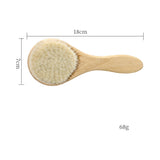 Customize Logo-Handmade beech wood baby hair care brush woolen brush wooden comb body brush set