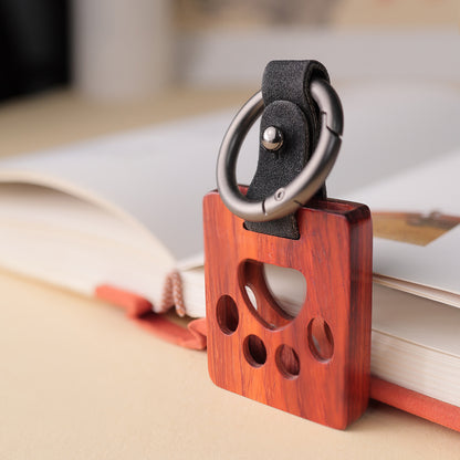 Personalized-Wooden key chain access card holder card holder cat keychain