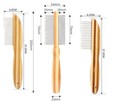 Engrave logo-Bamboo pet comb Flea comb Bone comb for cat/dog care