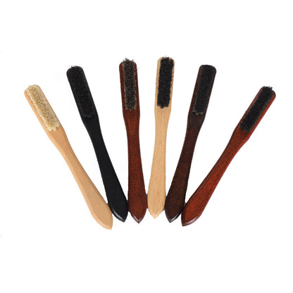 Personalized-Natural beech wood handle shoes brush coat brush horse hair brush soft clean brush wholesale