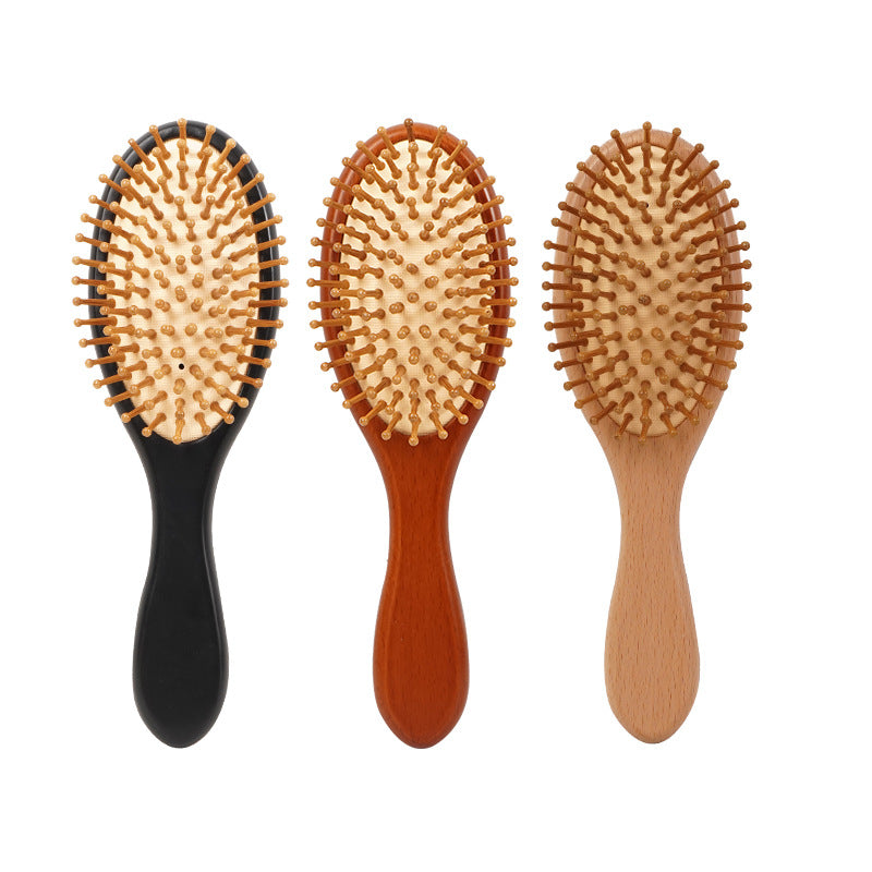 Personalized-Wood handle airbag brush hair massage brush beard brush barber comb wholesale