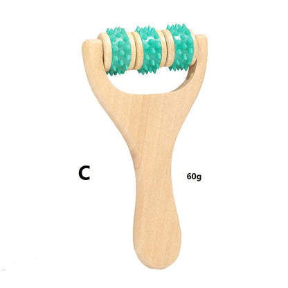 Engrave logo-Natural wood roller massager SPA tool slingshot ball massager Guasha tool body massager