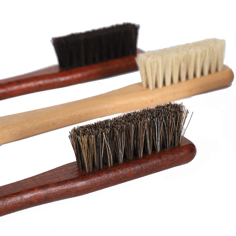 Personalized-Natural beech wood handle shoes brush coat brush horse hair brush soft clean brush wholesale