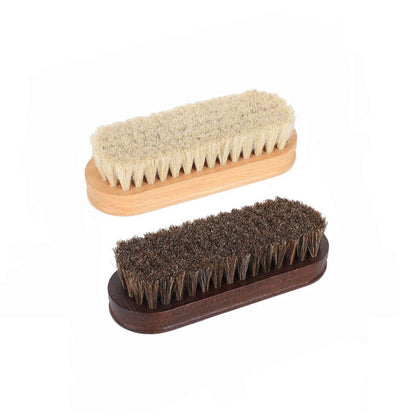 Brosse à chaussures personnalisée avec manche en bois de hêtre naturel, brosse à vêtements, brosse en crin de cheval, brosse douce et nettoyante en gros