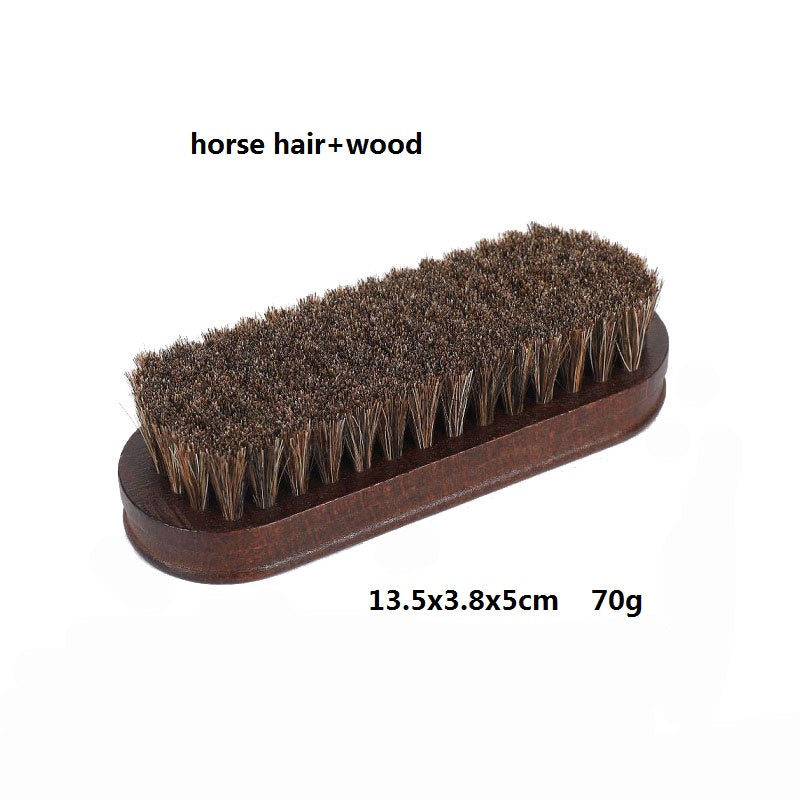 Brosse à chaussures personnalisée avec manche en bois de hêtre naturel, brosse à vêtements, brosse en crin de cheval, brosse douce et nettoyante en gros