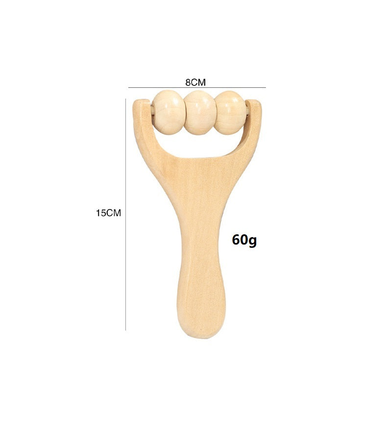 Engrave logo-Natural wood roller massager SPA tool slingshot ball massager Guasha tool body massager