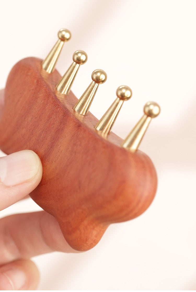 Personalized-Sandalwood brush hair copper comb massage brush beard brush barber comb wholesale
