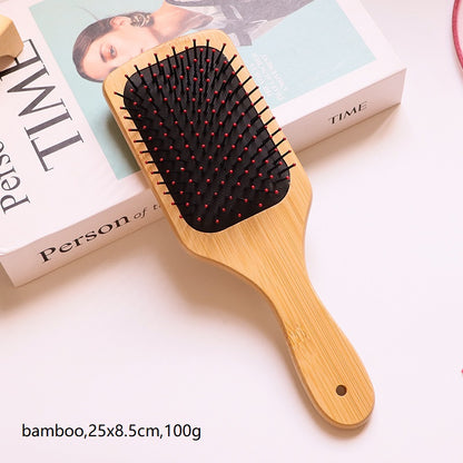 Personalized-Bamboo handle airbag brush hair massage brush beard brush barber comb wholesale