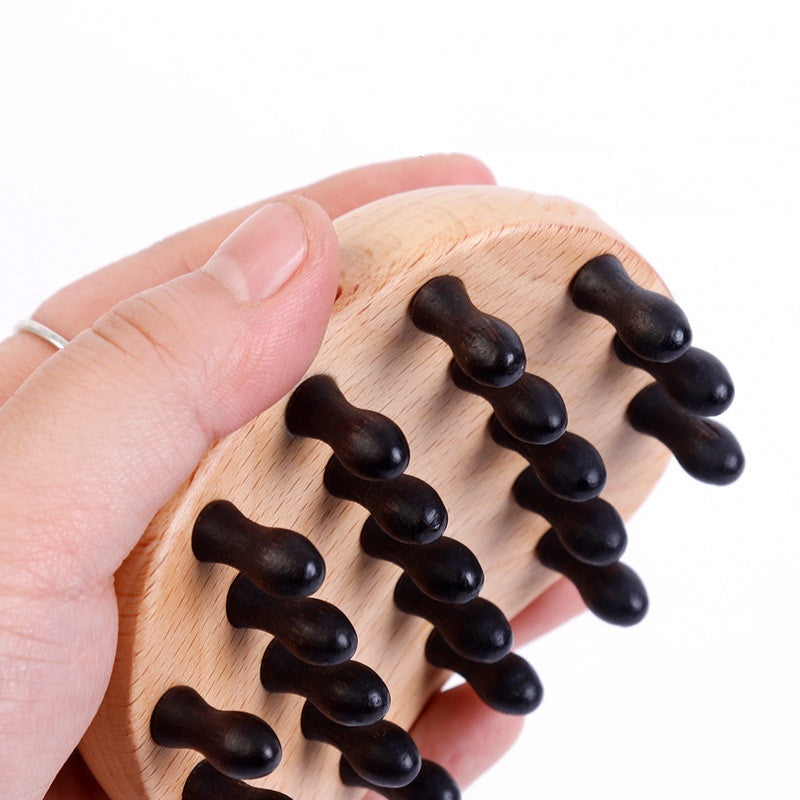 Engrave logo-Sandalwwood comb octopus shape massage stick SPA guasha tool hair brush body brush wholesale