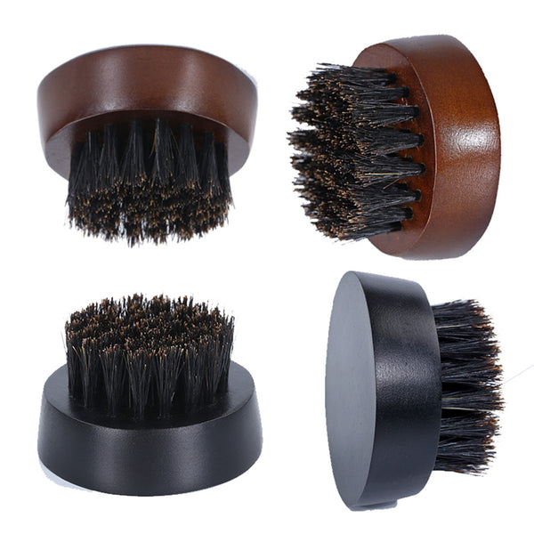 Engrave logo-Wood handle beard brush boar bristle brush clean tool