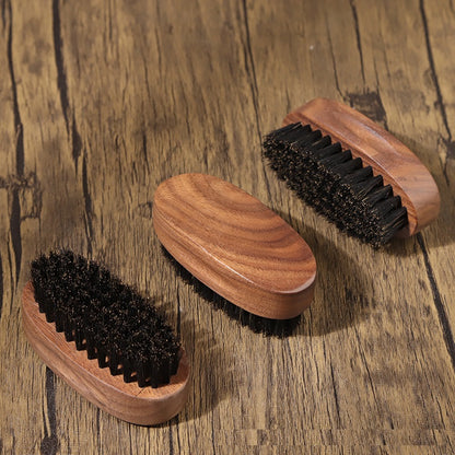 Personalized engrave logo-Walnut handle beard brush clean tool barber brush for men pet brush wholesale